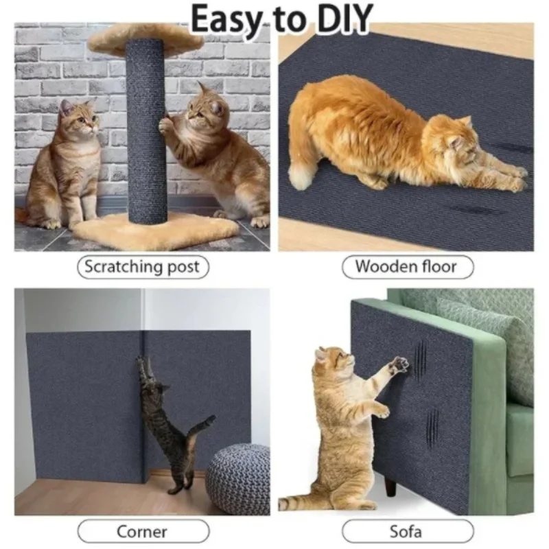 Self adhesive Cat Scratch Carpet 30x30Cm Cat Climbing Mat for Cat Trees Cat Toys Sofas Furniture Protection Mats