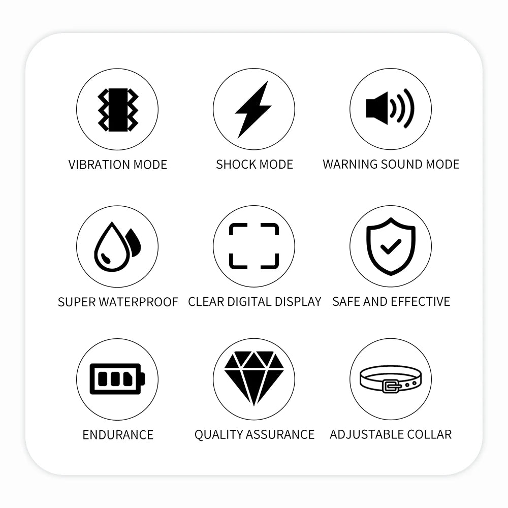 Intelligent Electric Dog Training Collar Ultrasonic IP 67 Waterproof Stop Barking Collars USB Rechargeable Anti Bark for Pet Dog