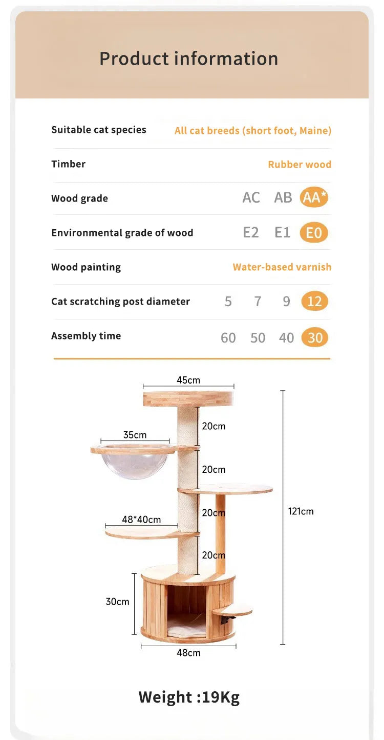Factory Direct Cat Tower Large Size Cat Tree Wooden Sisal Cat Climbing Frame Modern Luxury Pet House