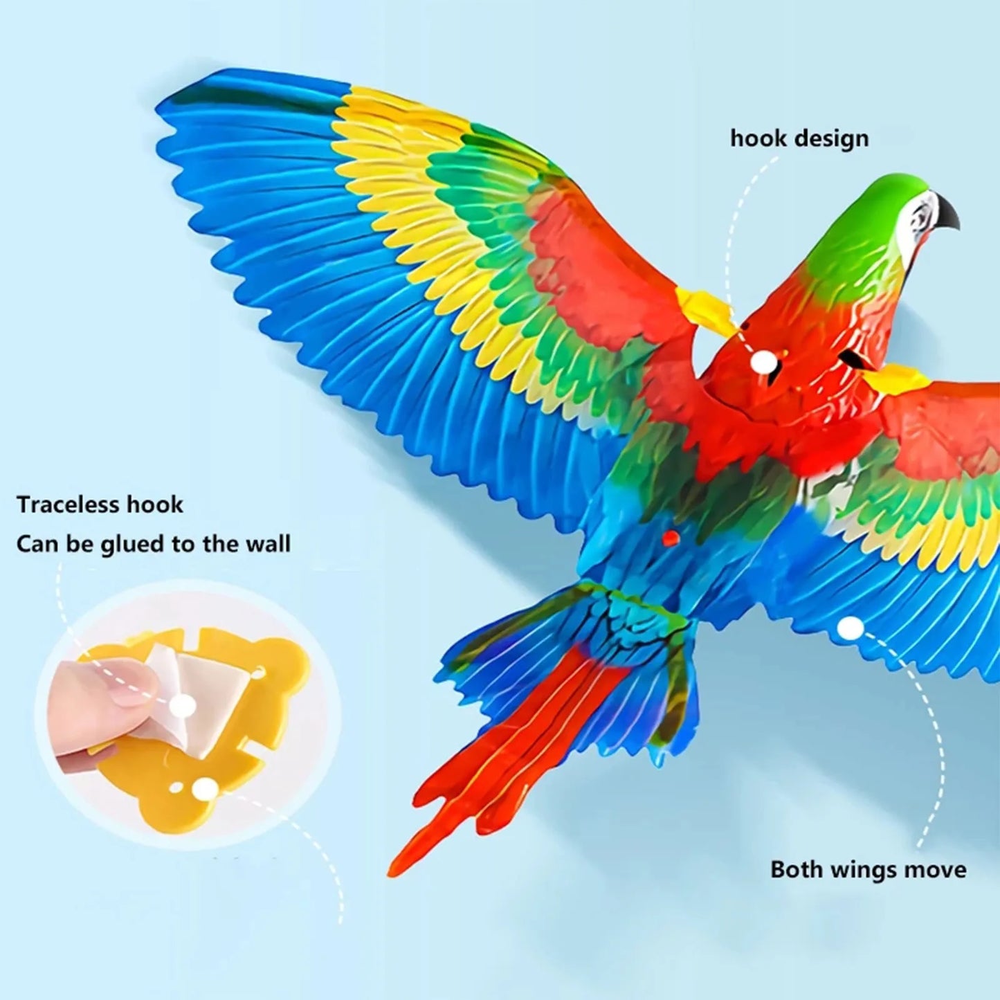 Stylish Bird Interactive Interesting Cat Toy Electric Hanging Flying Bird Cat Funny Cat Stick Catch Rope Dog Toy Cheerful