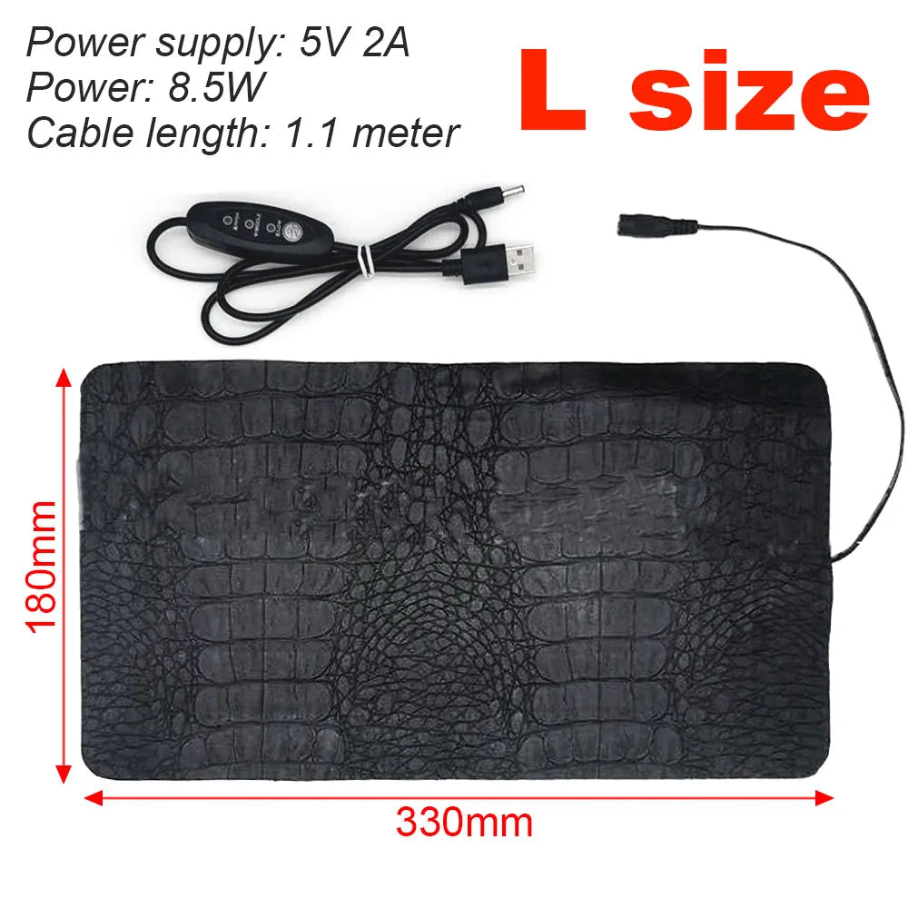 Pet Heating Pad Terrarium Reptiles Heat Mat USB Electric Blanket Heater Warm Pad Adjustable Temperature Controller Incubator Mat