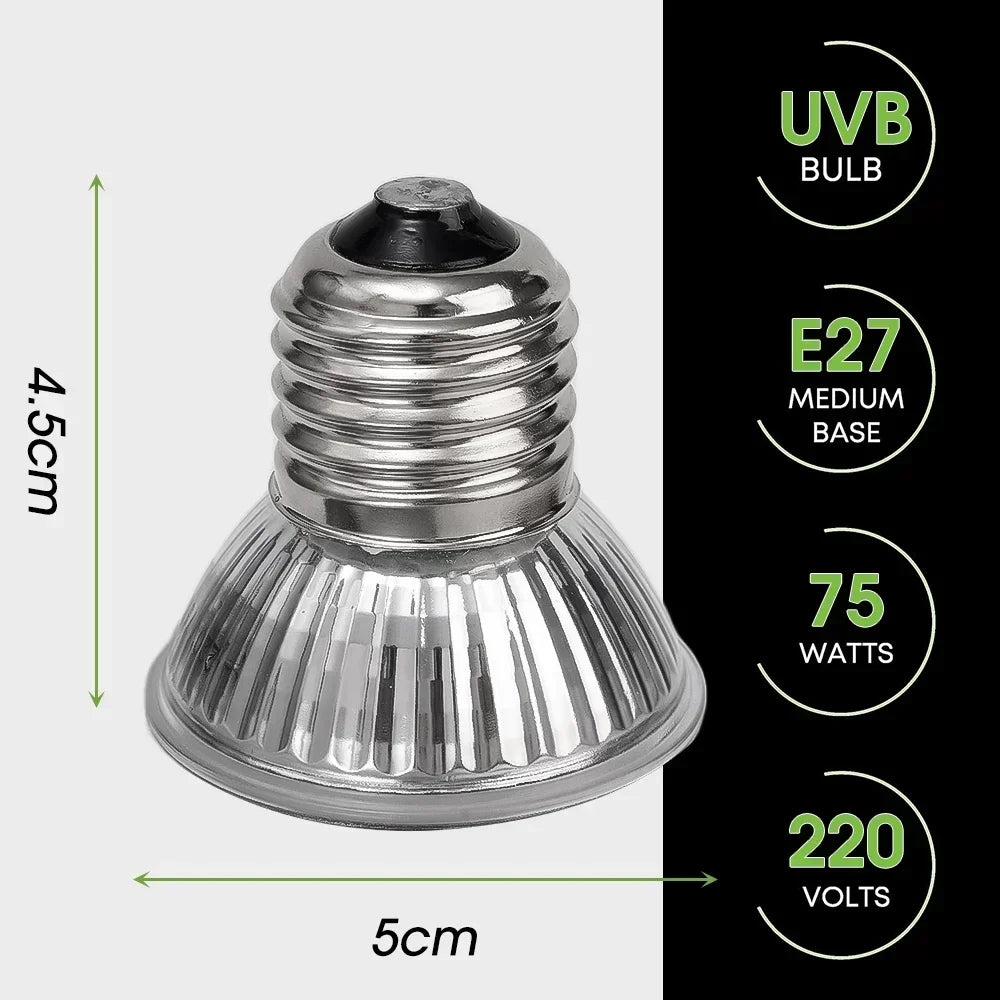 75/50/25W Tortoise Lizard Basking Lamp UVB Bulb UV E27 Bulbs Amphibians Pet Snake Reptile Heating Sunlight Calcium Supplement