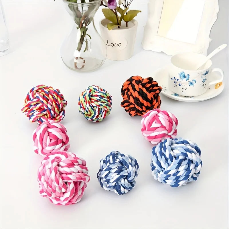 3 Pcs of Random Color Dog Molars Biting Cotton Rope Toys Small Medium and Large Dog Toys Knot Toys Pet Biting Rope Supplies
