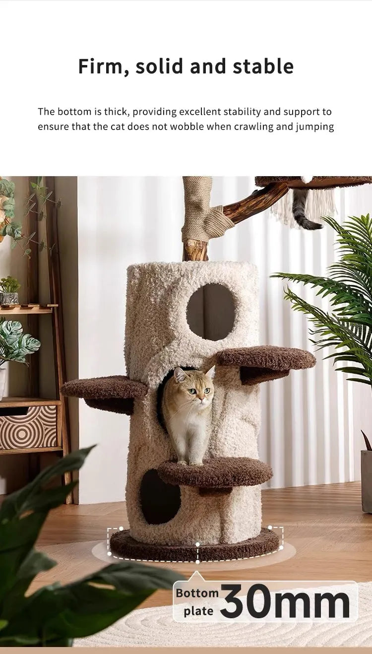 Factory Direct Cat Tower Large Size Cat Tree Wooden Sisal Cat Climbing Frame Modern Luxury Pet House
