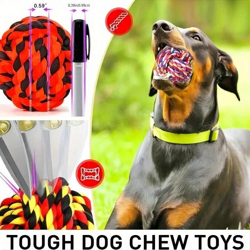 3 Pcs of Random Color Dog Molars Biting Cotton Rope Toys Small Medium and Large Dog Toys Knot Toys Pet Biting Rope Supplies