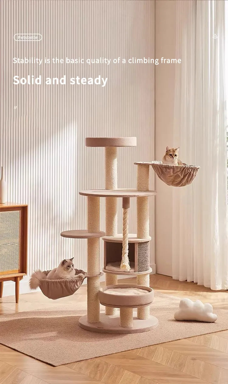 Factory Direct Cat Tower Large Size Cat Tree Wooden Sisal Cat Climbing Frame Modern Luxury Pet House