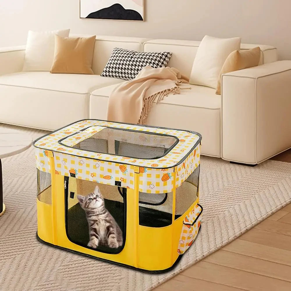 Portable Foldable Pet Playpen Cat Delivery Room For Pet Birthing Center Crates Kennel Outdoor Indoor Dog Playpen Travel Camping