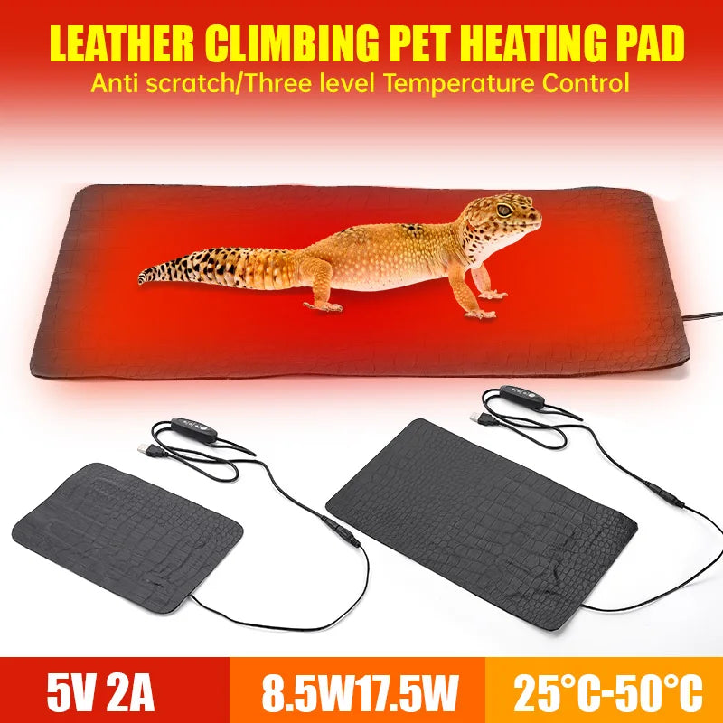 Pet Heating Pad Terrarium Reptiles Heat Mat USB Electric Blanket Heater Warm Pad Adjustable Temperature Controller Incubator Mat