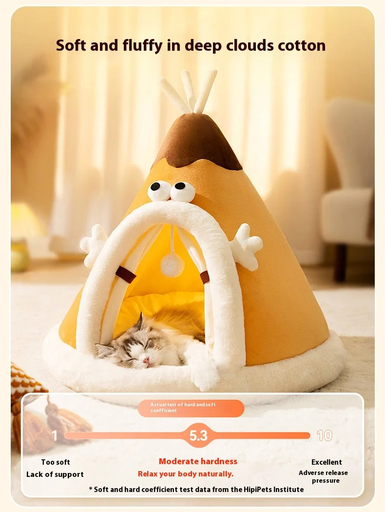 In Autumn and Winter, Cats Stay Warm and Have Thick Tents. Cat's Nest, Small Dog's Cute Triangle Dog's Nest, Pet's Nest