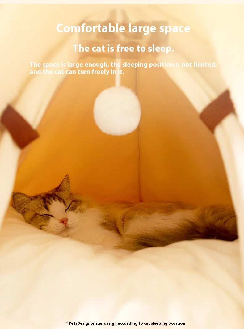 In Autumn and Winter, Cats Stay Warm and Have Thick Tents. Cat's Nest, Small Dog's Cute Triangle Dog's Nest, Pet's Nest