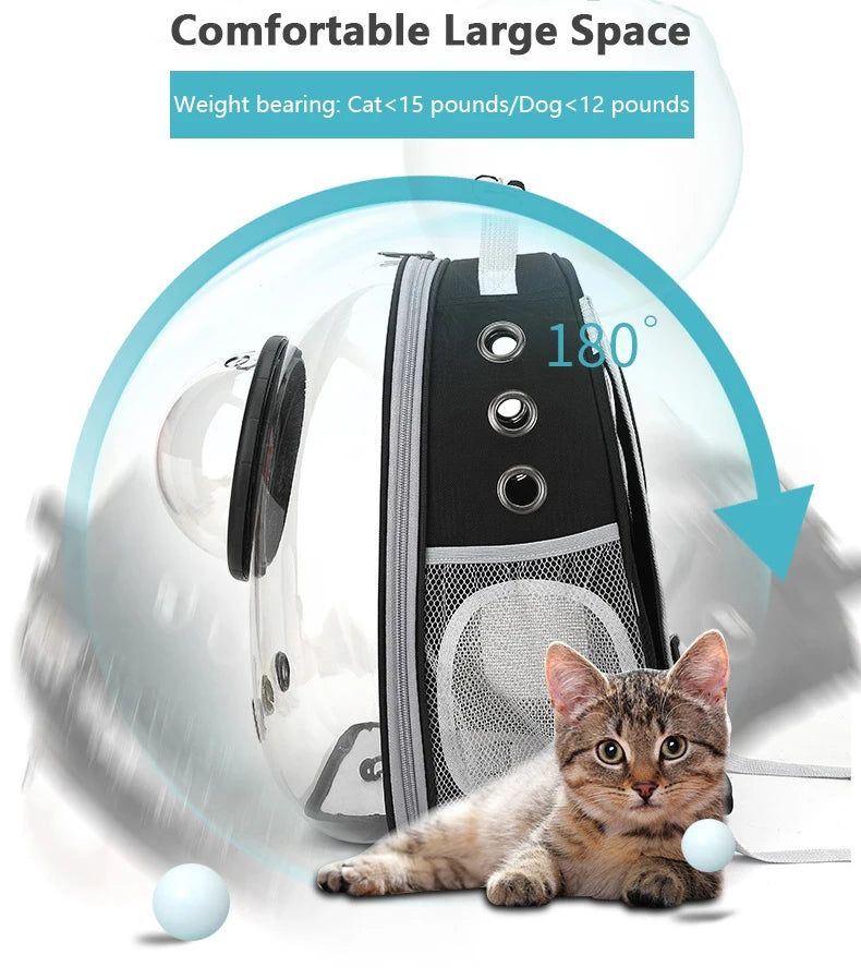 Cat Pet Carrier Backpack Transparent Capsule Bubble Pet Backpack Small Animal Puppy Kitty Bird Breathable Pet Carrier for Travel