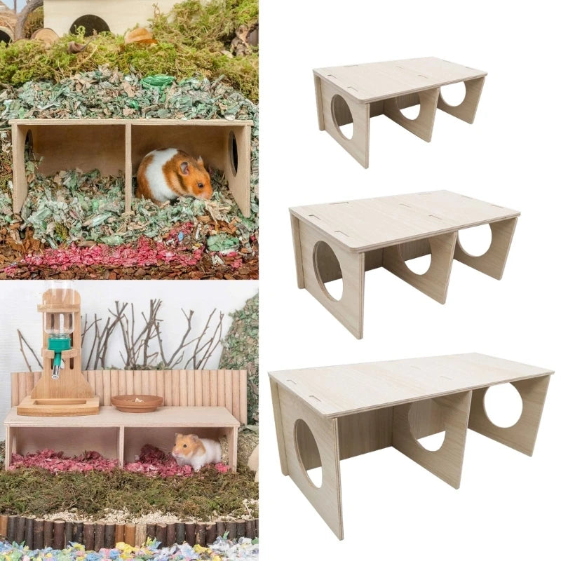 P82E Hamster House Hideout Chamber Natural Nest Habitat for Gerbils Hamster