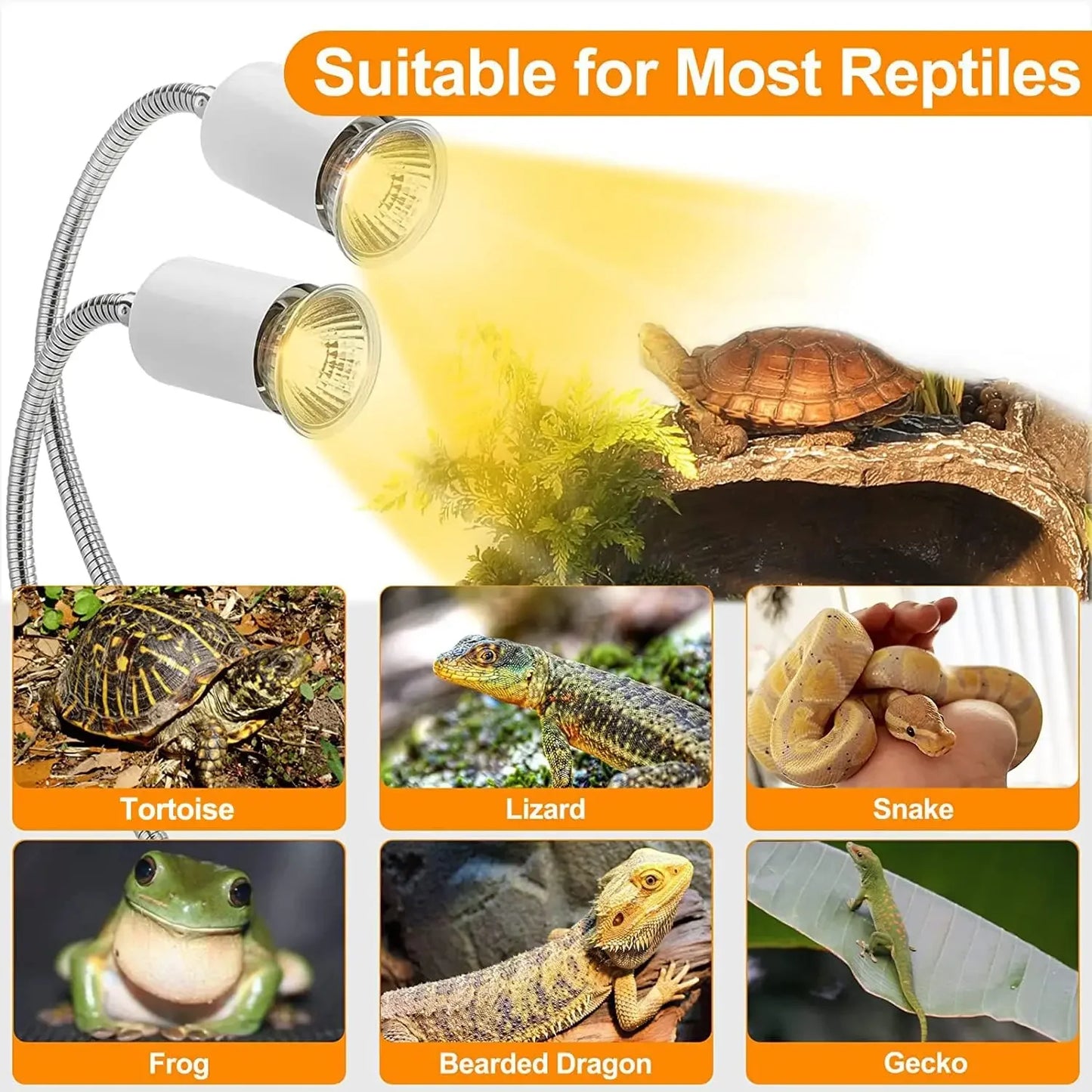 75/50/25W Tortoise Lizard Basking Lamp UVB Bulb UV E27 Bulbs Amphibians Pet Snake Reptile Heating Sunlight Calcium Supplement