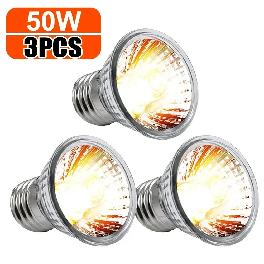 75/50/25W Tortoise Lizard Basking Lamp UVB Bulb UV E27 Bulbs Amphibians Pet Snake Reptile Heating Sunlight Calcium Supplement