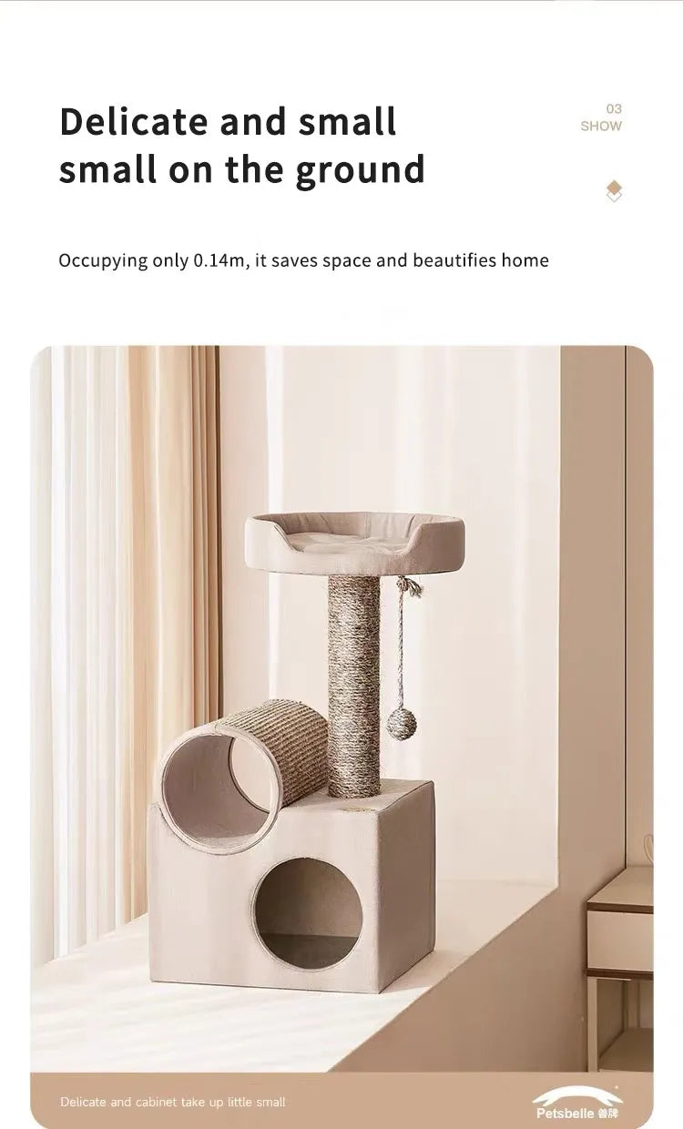 Factory Direct Cat Tower Large Size Cat Tree Wooden Sisal Cat Climbing Frame Modern Luxury Pet House