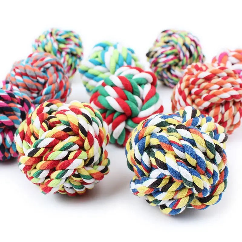 3 Pcs of Random Color Dog Molars Biting Cotton Rope Toys Small Medium and Large Dog Toys Knot Toys Pet Biting Rope Supplies