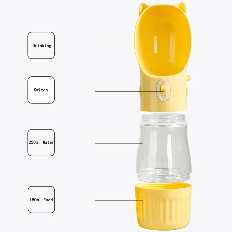 Dog Water Bottle Portable Puppy Drinking Food Feeder For Small Medium Dogs Cats Outdoor Leak Proof Corgi Beagle Pet Supplies