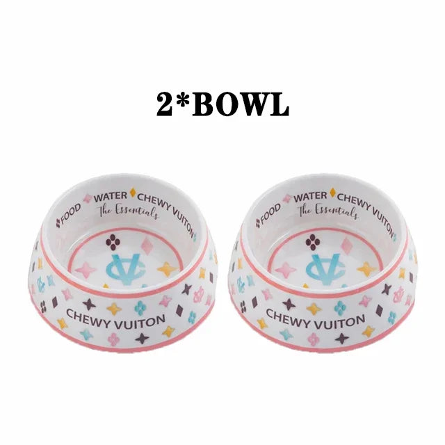 Luxury Brand Designer Dog Bowl Ceramics Bowls Placemat Puppy Cat Feeder Non-slip Crash French Bulldog Bowl For Small Dogs