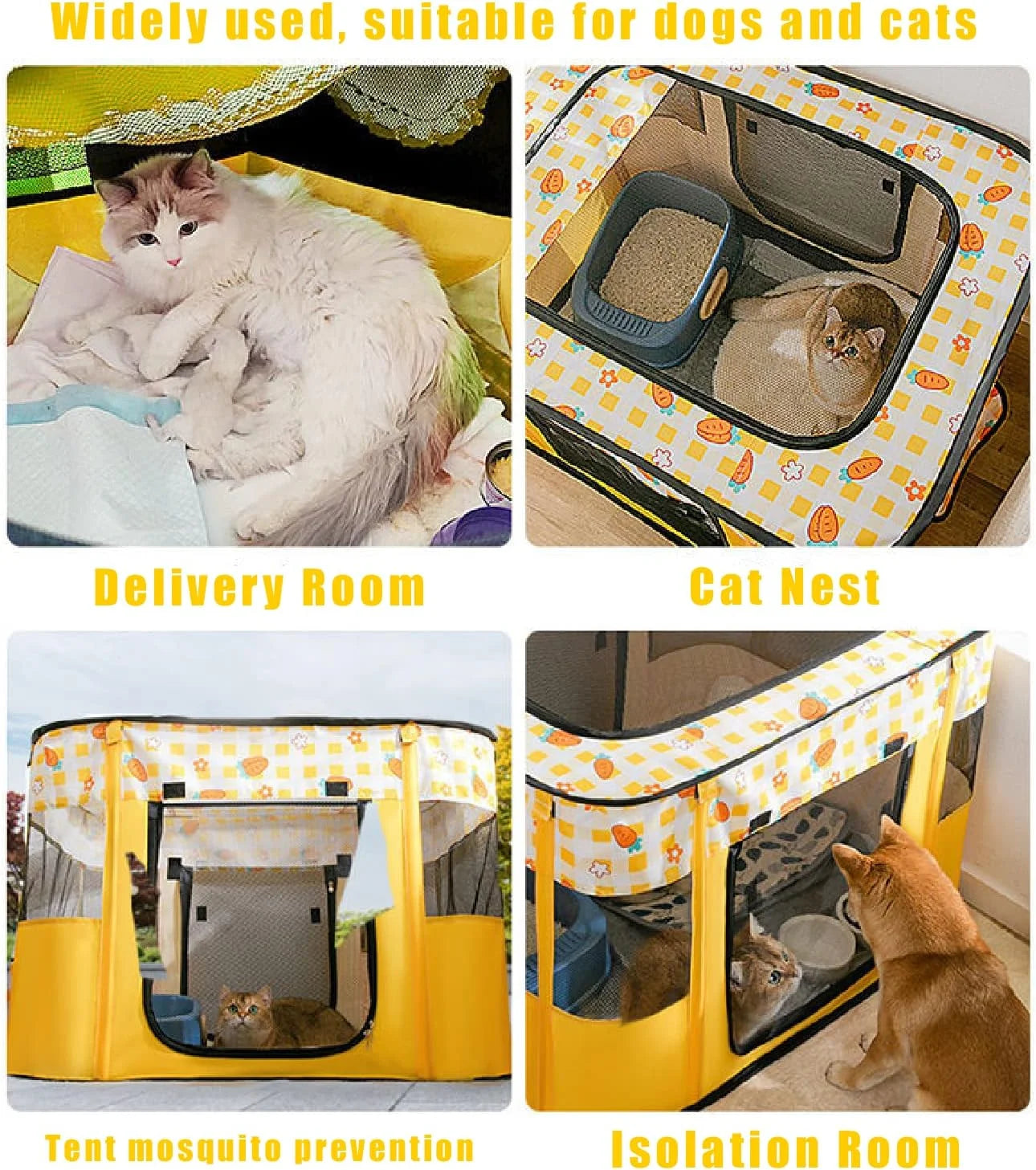 Portable Foldable Pet Playpen Cat Delivery Room For Pet Birthing Center Crates Kennel Outdoor Indoor Dog Playpen Travel Camping