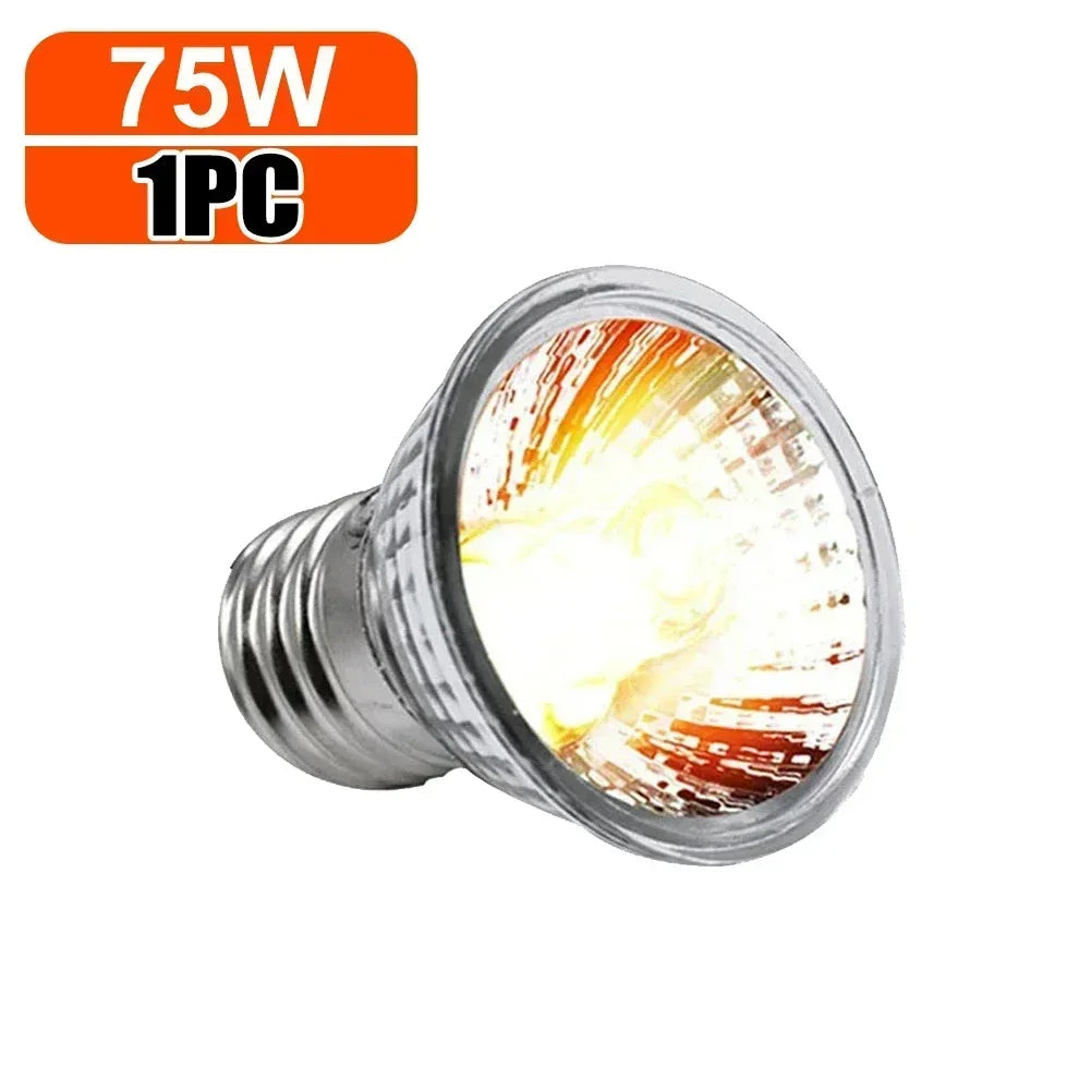 75/50/25W Tortoise Lizard Basking Lamp UVB Bulb UV E27 Bulbs Amphibians Pet Snake Reptile Heating Sunlight Calcium Supplement