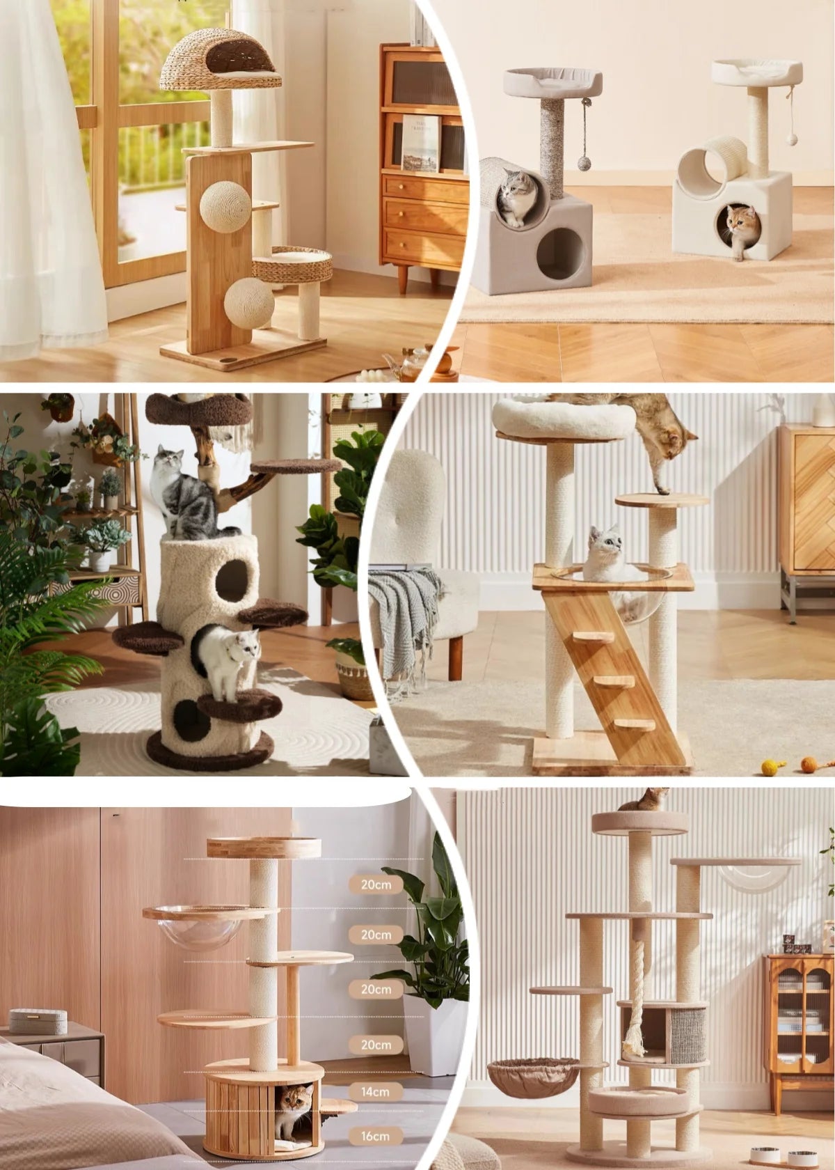 Factory Direct Cat Tower Large Size Cat Tree Wooden Sisal Cat Climbing Frame Modern Luxury Pet House