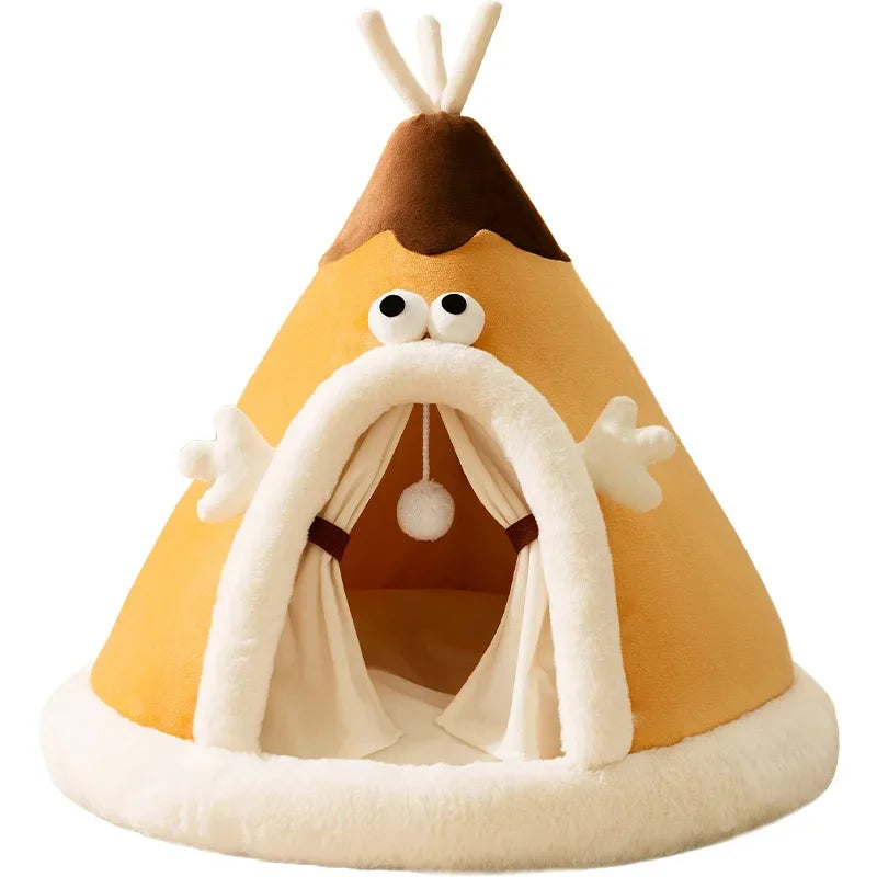 In Autumn and Winter, Cats Stay Warm and Have Thick Tents. Cat's Nest, Small Dog's Cute Triangle Dog's Nest, Pet's Nest
