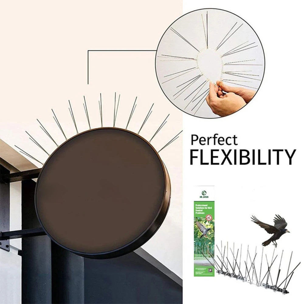 1/2/4PCS Stainless Steel Bird Repellent Spikes Anti Pigeon Nail Bird Deterrent Tool Pest Control Pigeons Owl Small Birds Fence