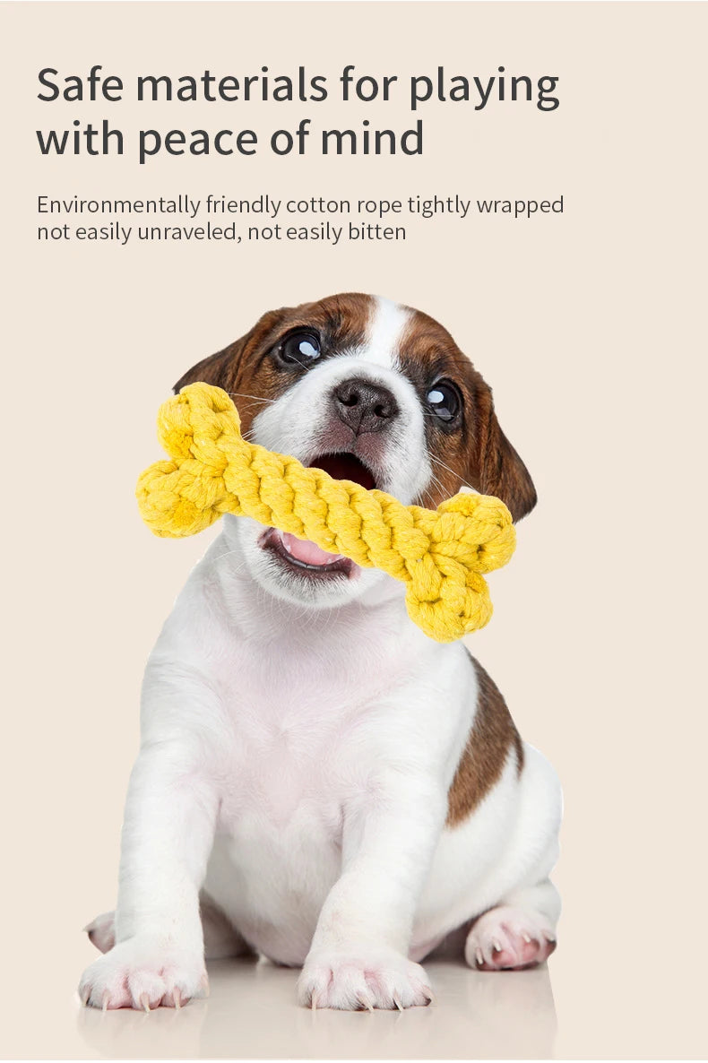 Bones Shape Dog Toys for Small Large Dogs Bite Resistant Teething Cleaning Chew Toy Cotton Pet Puppy Molar Toys Pets Products