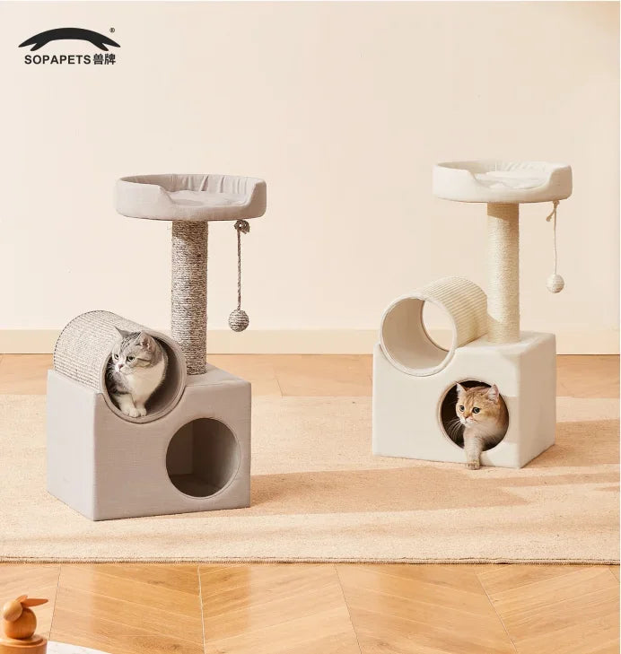 Factory Direct Cat Tower Large Size Cat Tree Wooden Sisal Cat Climbing Frame Modern Luxury Pet House