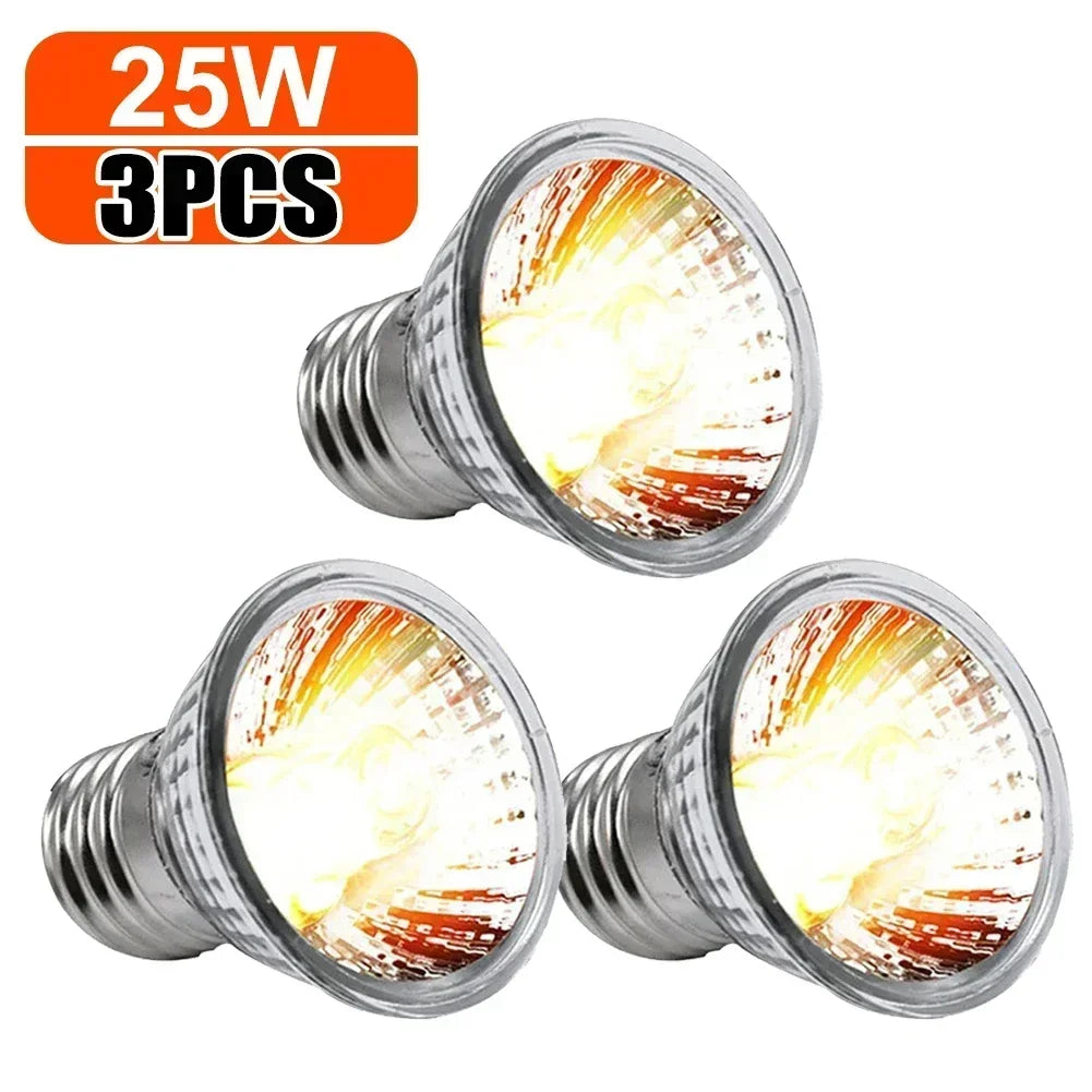 75/50/25W Tortoise Lizard Basking Lamp UVB Bulb UV E27 Bulbs Amphibians Pet Snake Reptile Heating Sunlight Calcium Supplement
