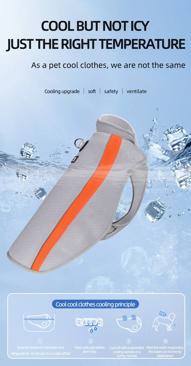 Pet Heatstroke Prevention and Cooling Vest Dogs Summer Outdoor Activities clothing for Large Dog Clothing Pets Products for Dog