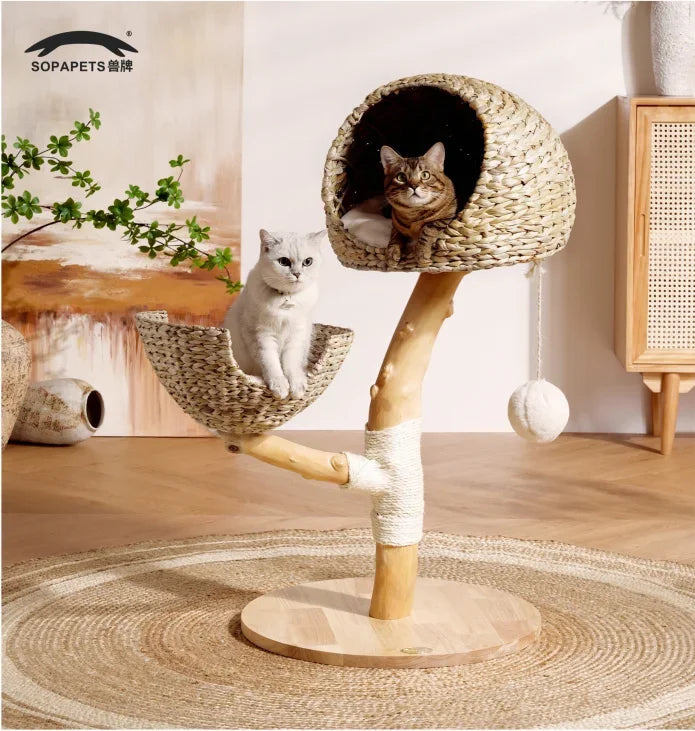 Factory Direct Cat Tower Large Size Cat Tree Wooden Sisal Cat Climbing Frame Modern Luxury Pet House