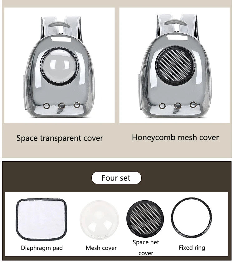 Cat Pet Carrier Backpack Transparent Capsule Bubble Pet Backpack Small Animal Puppy Kitty Bird Breathable Pet Carrier for Travel