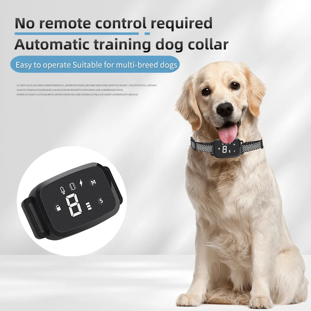 Intelligent Electric Dog Training Collar Ultrasonic IP 67 Waterproof Stop Barking Collars USB Rechargeable Anti Bark for Pet Dog