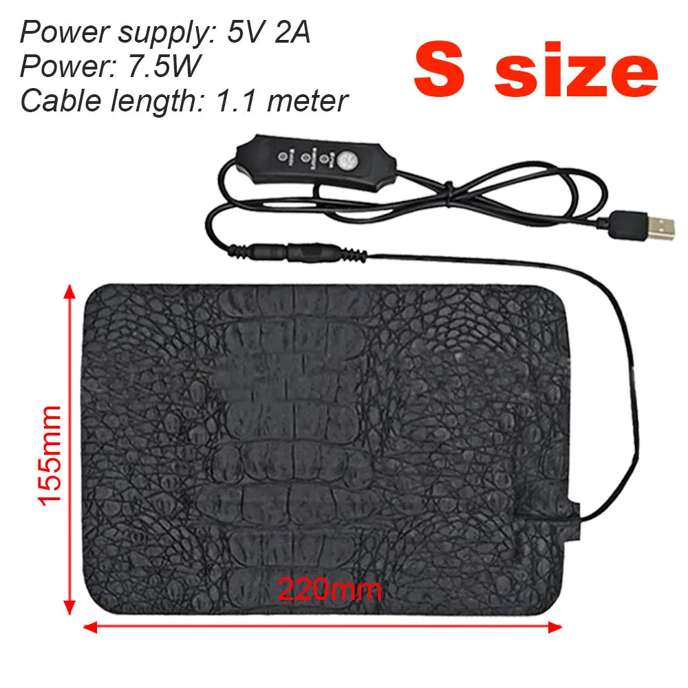 Pet Heating Pad Terrarium Reptiles Heat Mat USB Electric Blanket Heater Warm Pad Adjustable Temperature Controller Incubator Mat