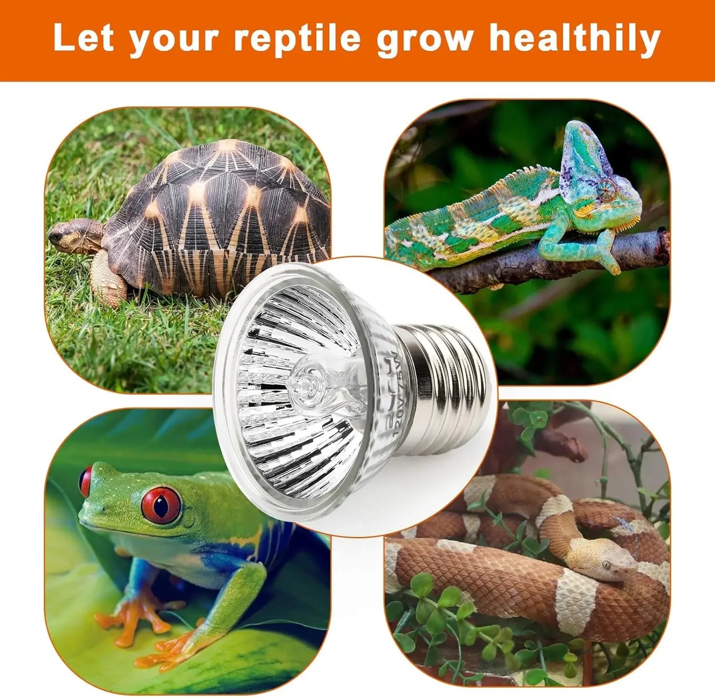 75/50/25W Tortoise Lizard Basking Lamp UVB Bulb UV E27 Bulbs Amphibians Pet Snake Reptile Heating Sunlight Calcium Supplement