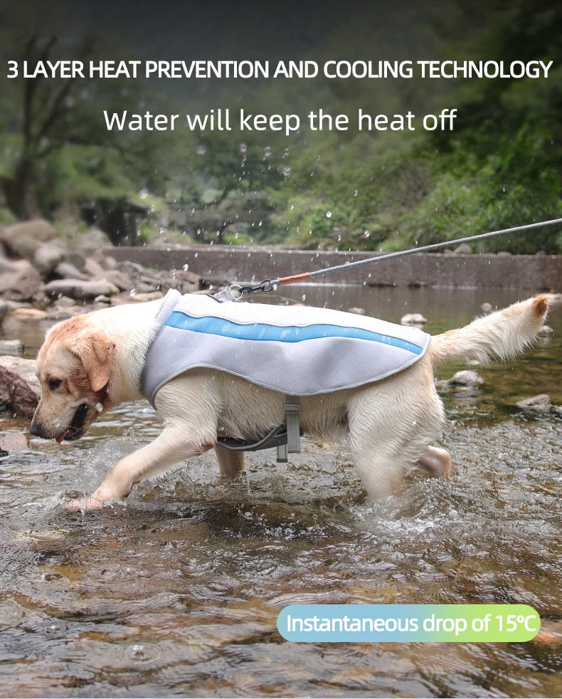 Pet Heatstroke Prevention and Cooling Vest Dogs Summer Outdoor Activities clothing for Large Dog Clothing Pets Products for Dog