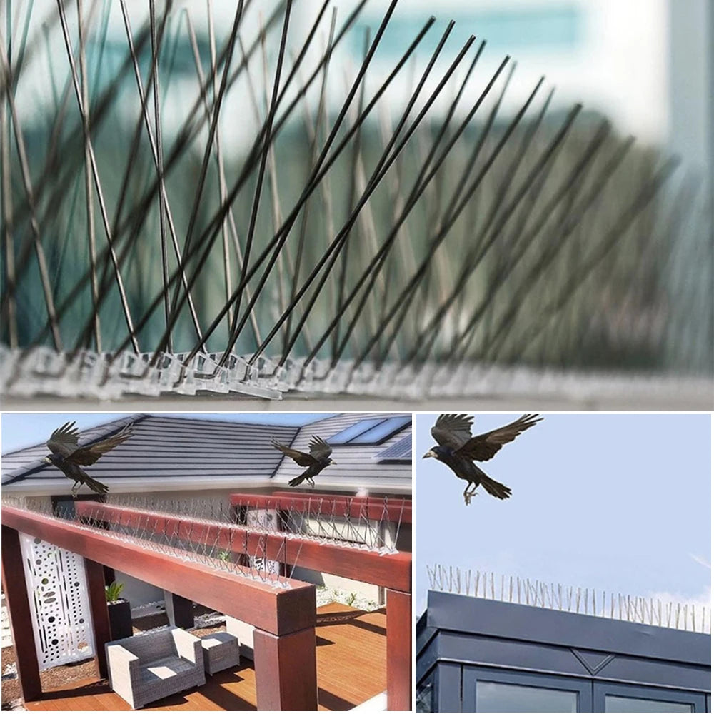 1/2/4PCS Stainless Steel Bird Repellent Spikes Anti Pigeon Nail Bird Deterrent Tool Pest Control Pigeons Owl Small Birds Fence