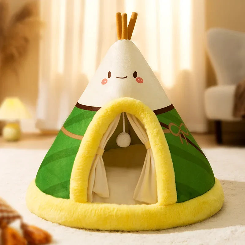 In Autumn and Winter, Cats Stay Warm and Have Thick Tents. Cat's Nest, Small Dog's Cute Triangle Dog's Nest, Pet's Nest