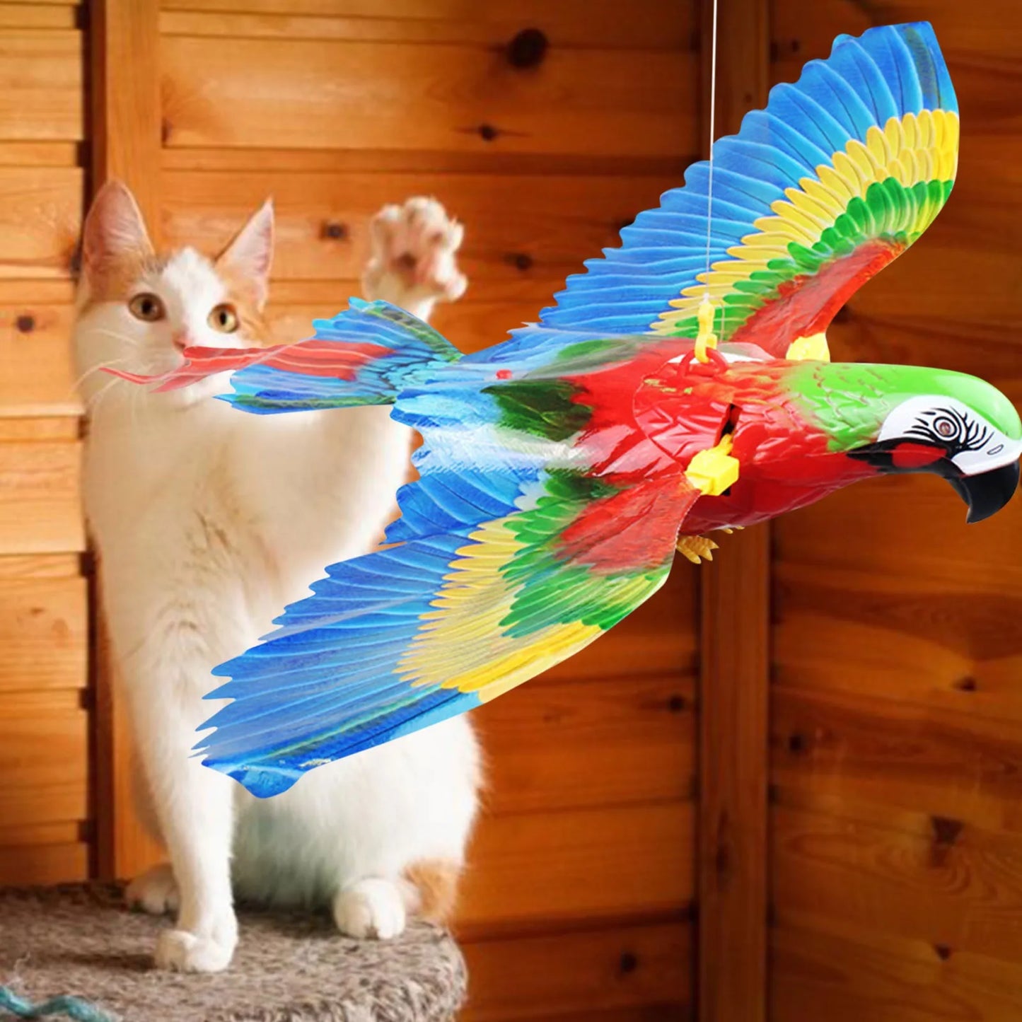 Stylish Bird Interactive Interesting Cat Toy Electric Hanging Flying Bird Cat Funny Cat Stick Catch Rope Dog Toy Cheerful