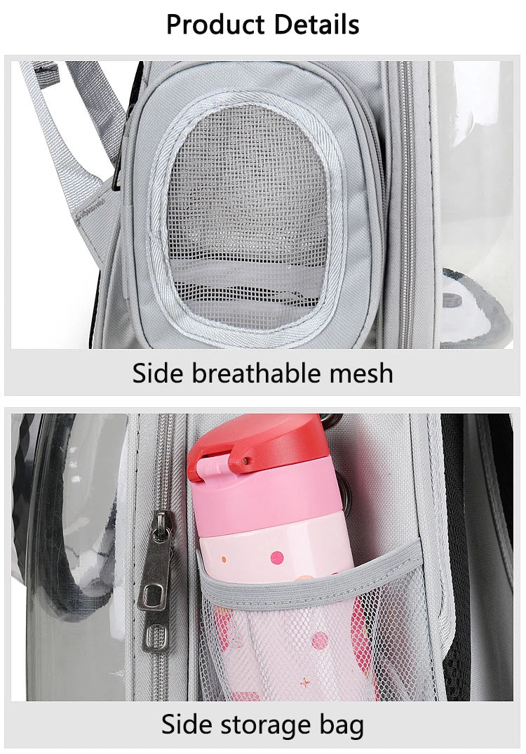 Cat Pet Carrier Backpack Transparent Capsule Bubble Pet Backpack Small Animal Puppy Kitty Bird Breathable Pet Carrier for Travel