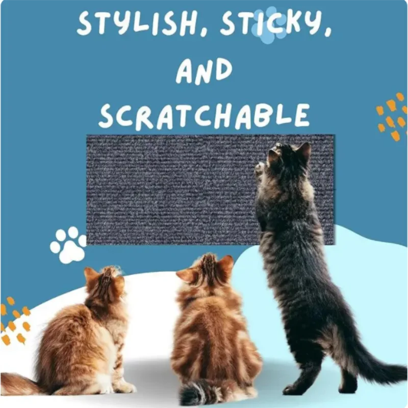 Self adhesive Cat Scratch Carpet 30x30Cm Cat Climbing Mat for Cat Trees Cat Toys Sofas Furniture Protection Mats