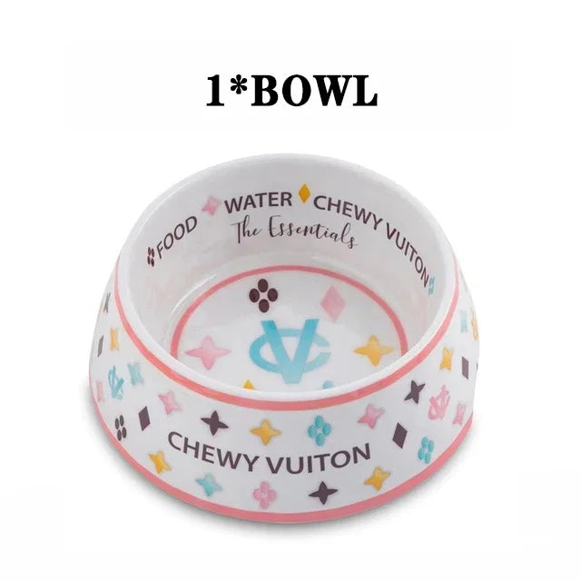 Luxury Brand Designer Dog Bowl Ceramics Bowls Placemat Puppy Cat Feeder Non-slip Crash French Bulldog Bowl For Small Dogs