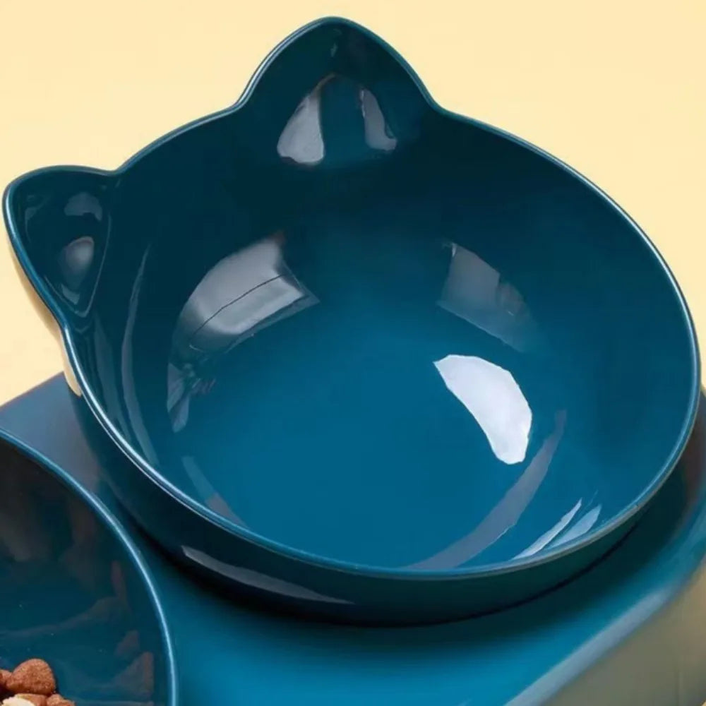 Cat Bowl Double Bowl Protects Cervical Vertebra Automatic Drinking Water Prevents Overturning Food Bowl Dog Bowl Cat Supplies