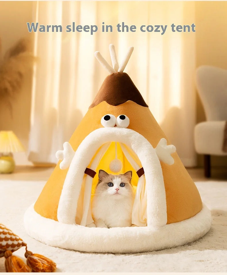 In Autumn and Winter, Cats Stay Warm and Have Thick Tents. Cat's Nest, Small Dog's Cute Triangle Dog's Nest, Pet's Nest
