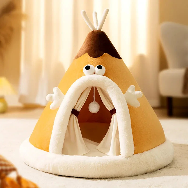 In Autumn and Winter, Cats Stay Warm and Have Thick Tents. Cat's Nest, Small Dog's Cute Triangle Dog's Nest, Pet's Nest