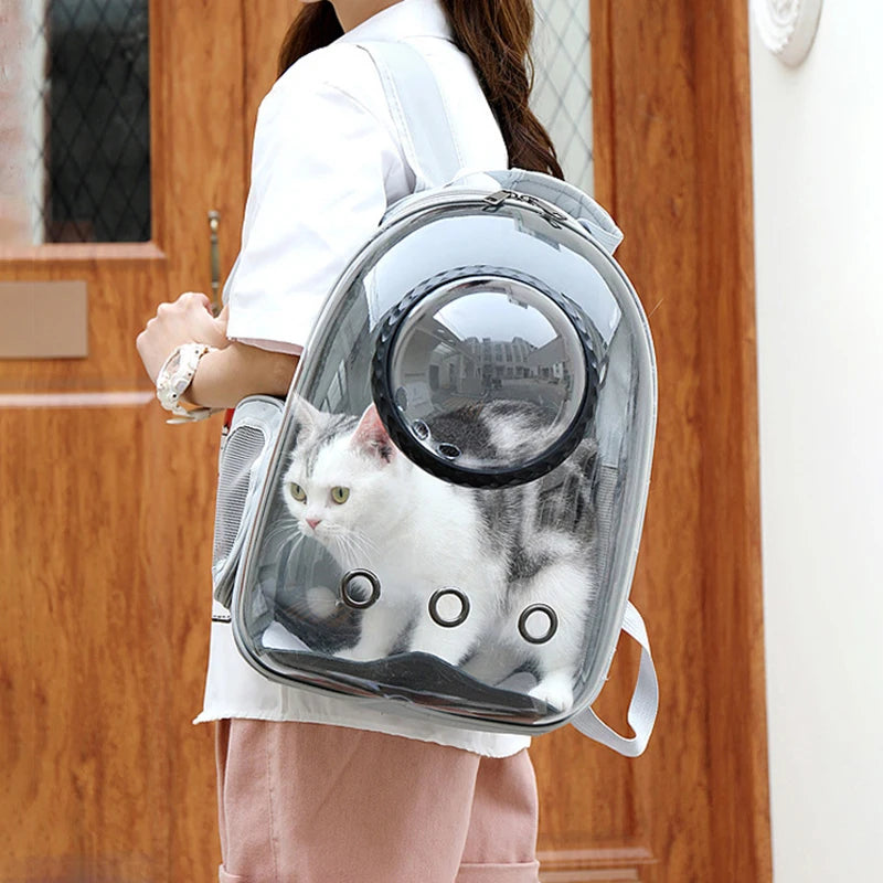 Cat Pet Carrier Backpack Transparent Capsule Bubble Pet Backpack Small Animal Puppy Kitty Bird Breathable Pet Carrier for Travel