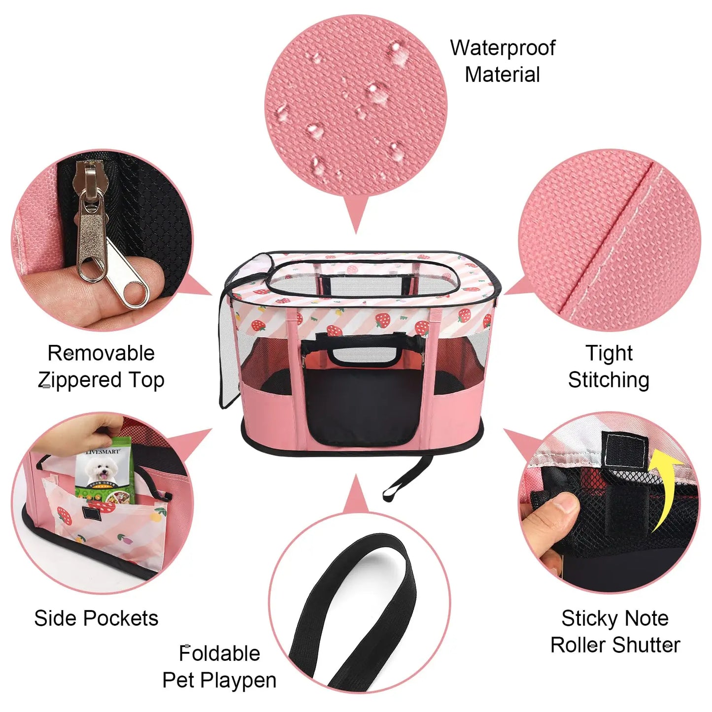 Portable Foldable Pet Playpen Cat Delivery Room For Pet Birthing Center Crates Kennel Outdoor Indoor Dog Playpen Travel Camping