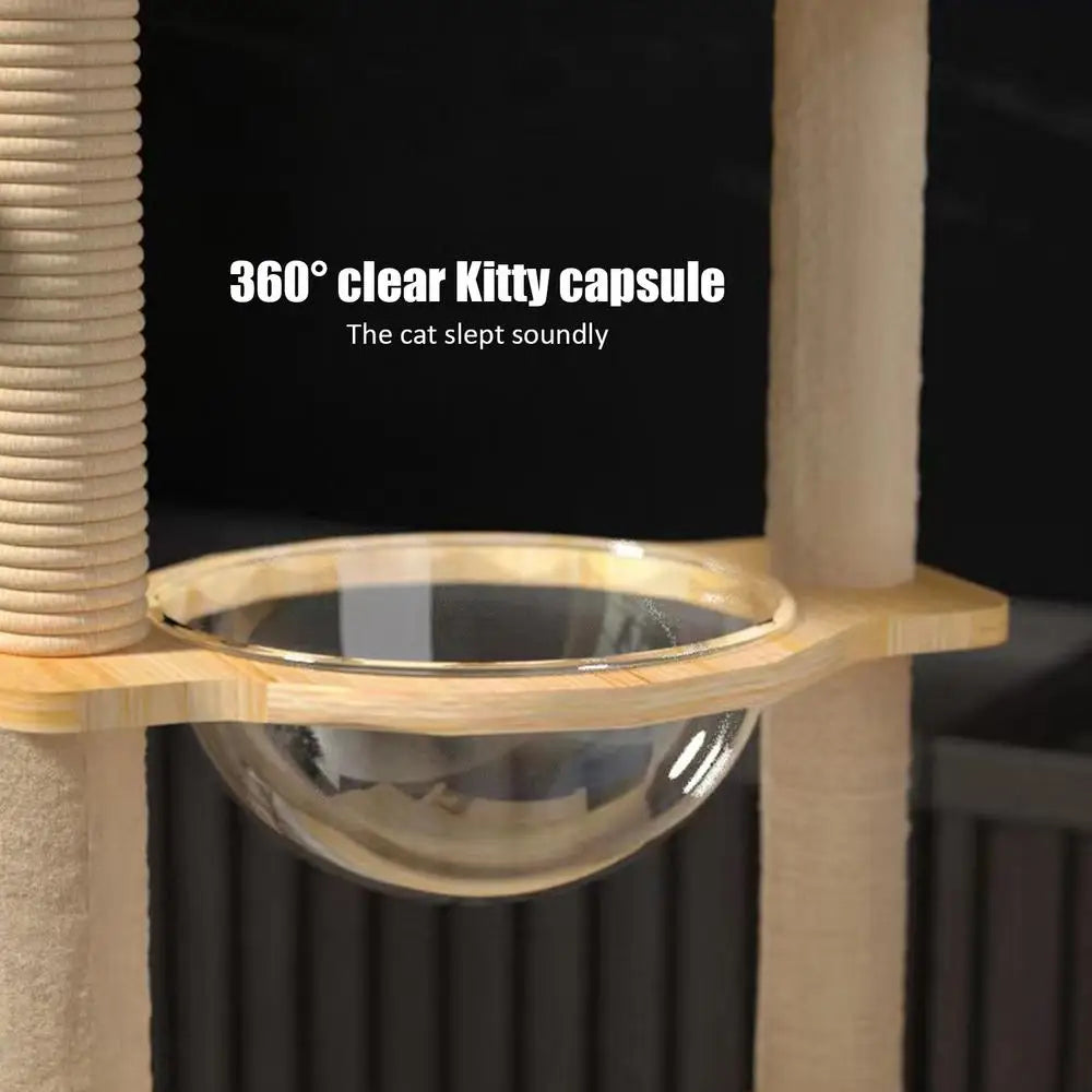 Cat Scratching Post Tree 57.8Inch Cat Scratching Tower Cat Condo Pet Activity Tree Modern Cat Tower For Sleeping Climbing