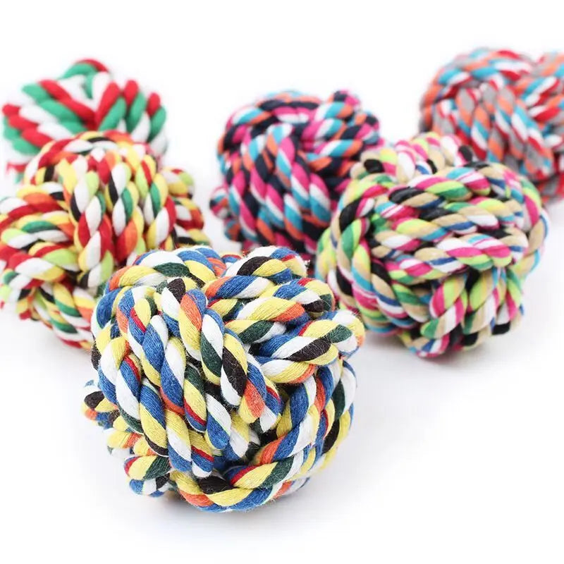 3 Pcs of Random Color Dog Molars Biting Cotton Rope Toys Small Medium and Large Dog Toys Knot Toys Pet Biting Rope Supplies